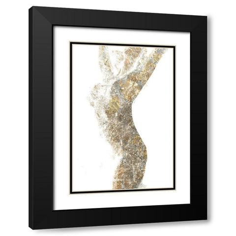 Silver Silhouette 2 Black Modern Wood Framed Art Print with Double Matting by Kimberly, Allen