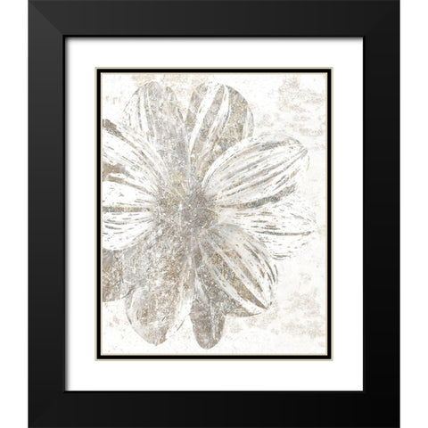 Silver Blooms 1 Black Modern Wood Framed Art Print with Double Matting by Kimberly, Allen