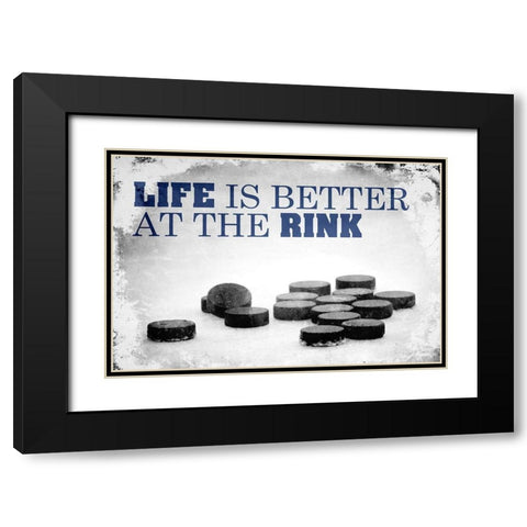 At The Rink Black Modern Wood Framed Art Print with Double Matting by Kimberly, Allen