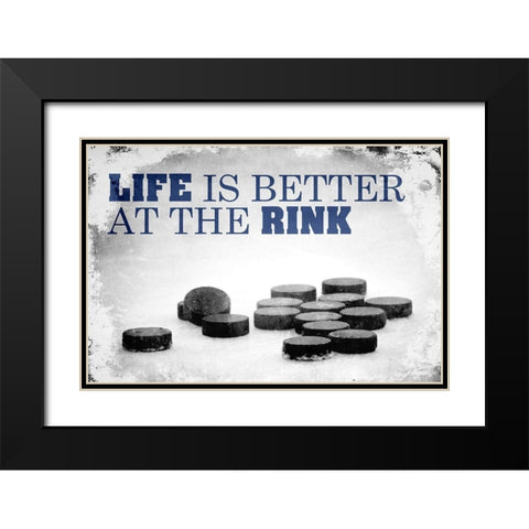 At The Rink Black Modern Wood Framed Art Print with Double Matting by Kimberly, Allen