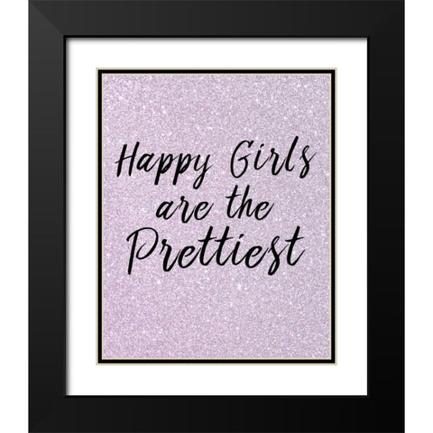 Happy Girls Black Modern Wood Framed Art Print with Double Matting by Allen, Kimberly