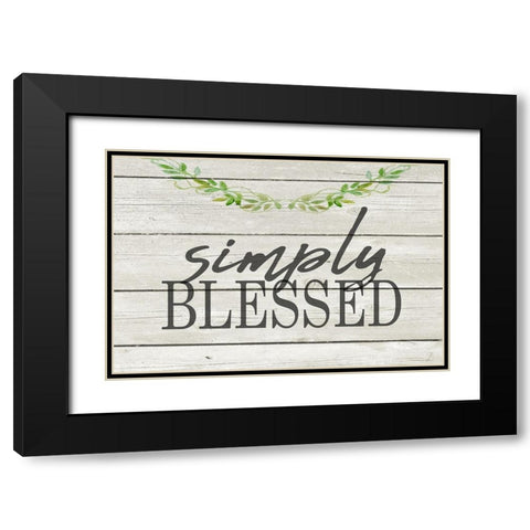 Simply Blessed Black Modern Wood Framed Art Print with Double Matting by Kimberly, Allen