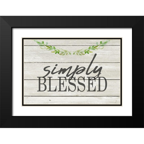 Simply Blessed Black Modern Wood Framed Art Print with Double Matting by Kimberly, Allen