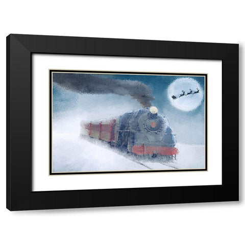 Christmas Eve Travel Black Modern Wood Framed Art Print with Double Matting by Kimberly, Allen