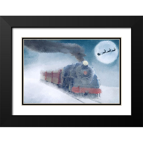 Christmas Eve Travel Black Modern Wood Framed Art Print with Double Matting by Kimberly, Allen