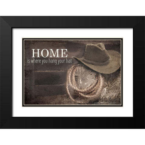 Hang Your Hat Black Modern Wood Framed Art Print with Double Matting by Kimberly, Allen