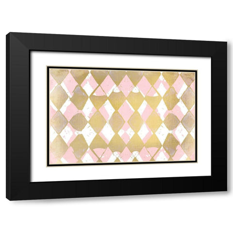 Pink and Gold Black Modern Wood Framed Art Print with Double Matting by Kimberly, Allen