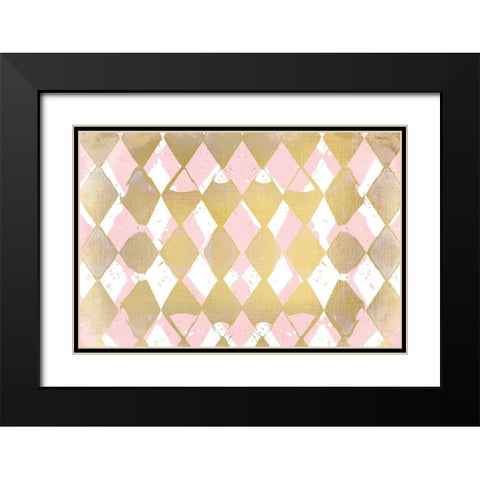 Pink and Gold Black Modern Wood Framed Art Print with Double Matting by Kimberly, Allen