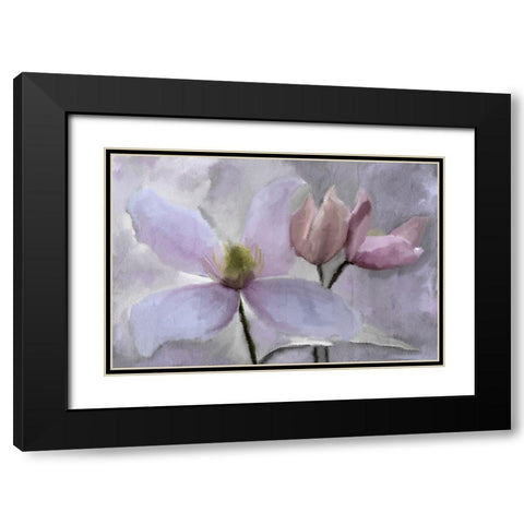Violet Paris v2 Black Modern Wood Framed Art Print with Double Matting by Kimberly, Allen