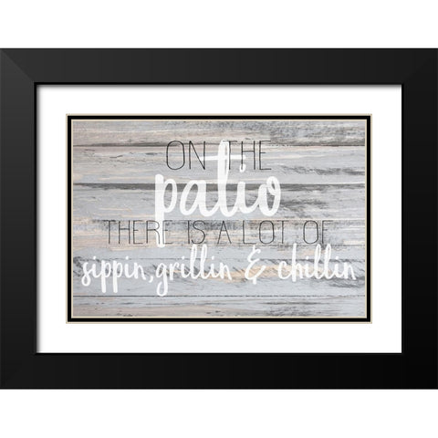 On the Patio Black Modern Wood Framed Art Print with Double Matting by Kimberly, Allen