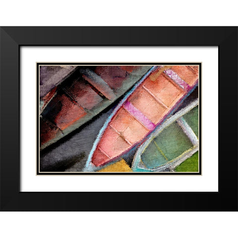 Boating Bright Black Modern Wood Framed Art Print with Double Matting by Kimberly, Allen