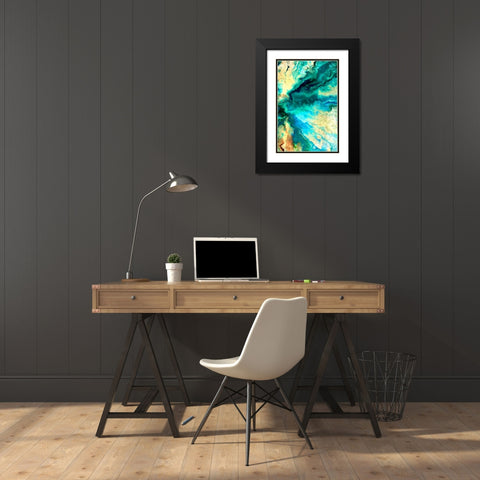 Teal Day 2 Black Modern Wood Framed Art Print with Double Matting by Allen, Kimberly