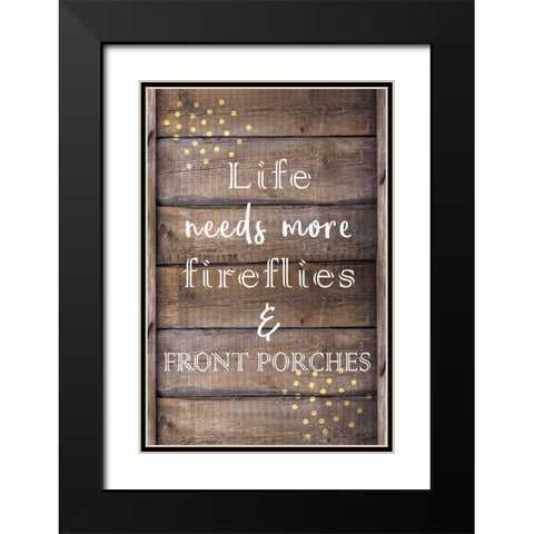 Fireflies Black Modern Wood Framed Art Print with Double Matting by Kimberly, Allen
