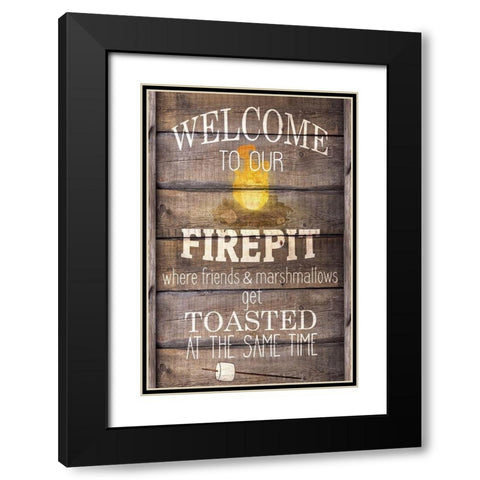 Welcome to our Firepit Black Modern Wood Framed Art Print with Double Matting by Kimberly, Allen