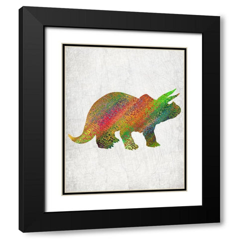 Bright Dino 3 Black Modern Wood Framed Art Print with Double Matting by Kimberly, Allen