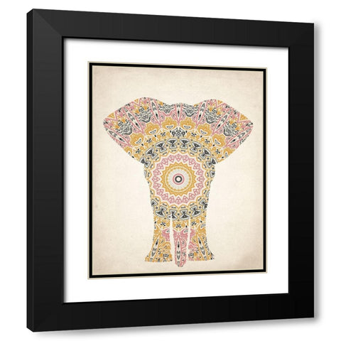 Mandala Elephant 2 Black Modern Wood Framed Art Print with Double Matting by Kimberly, Allen