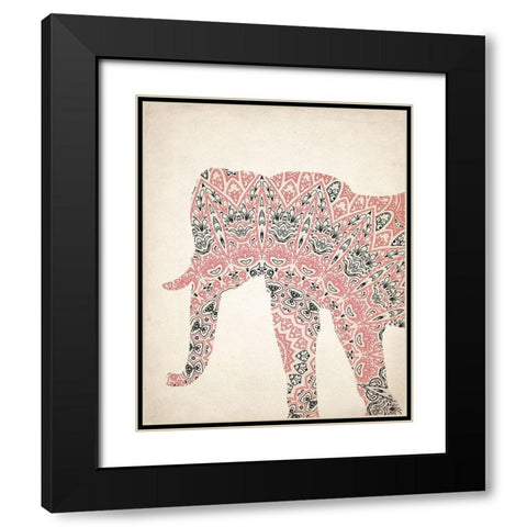 Mandala Elephant 3 Black Modern Wood Framed Art Print with Double Matting by Kimberly, Allen