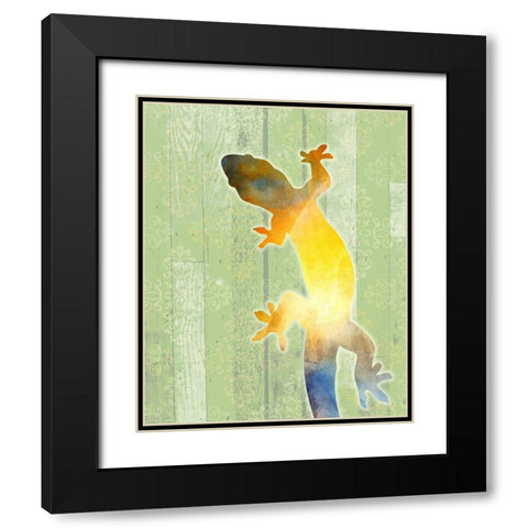 Painted Lizard 3 Black Modern Wood Framed Art Print with Double Matting by Kimberly, Allen