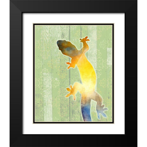 Painted Lizard 3 Black Modern Wood Framed Art Print with Double Matting by Kimberly, Allen