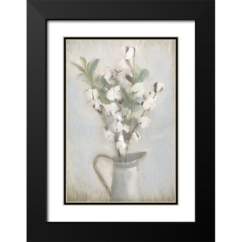 Cotton Bouquet Black Modern Wood Framed Art Print with Double Matting by Kimberly, Allen