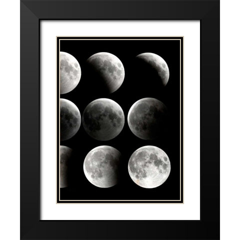 Moon Phase 2 Black Modern Wood Framed Art Print with Double Matting by Allen, Kimberly