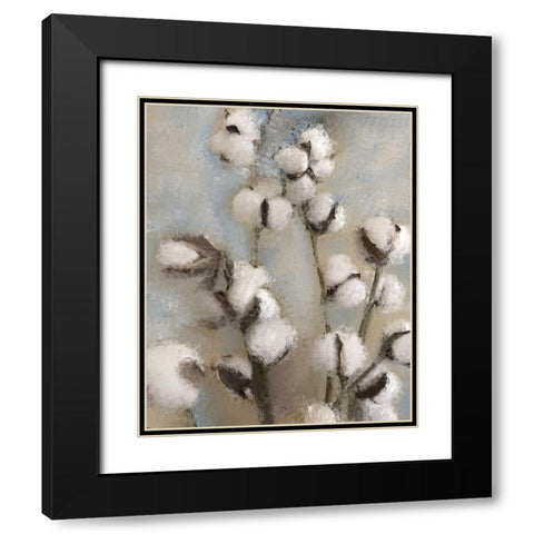 Sprays of Cotton 1 Black Modern Wood Framed Art Print with Double Matting by Kimberly, Allen
