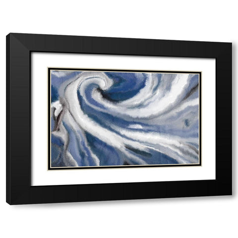 Indigo Swirl Black Modern Wood Framed Art Print with Double Matting by Allen, Kimberly
