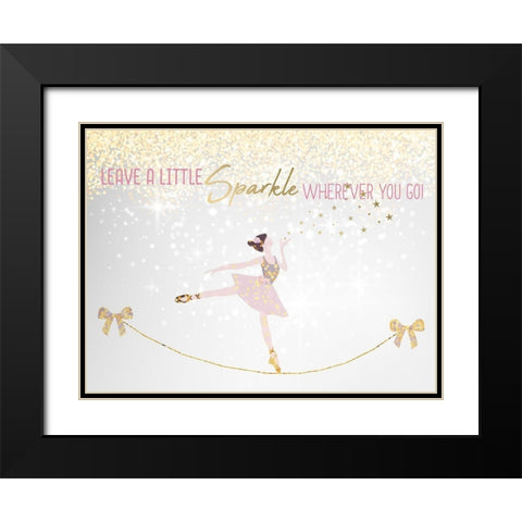 Leave a LIttle Sparkle v1 Black Modern Wood Framed Art Print with Double Matting by Kimberly, Allen