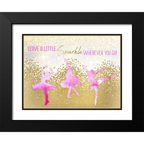 Leave a LIttle Sparkle v2 Black Modern Wood Framed Art Print with Double Matting by Kimberly, Allen