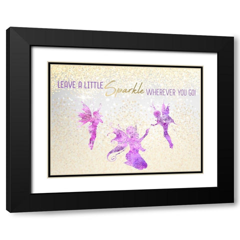 Leave a LIttle Sparkle v3 Black Modern Wood Framed Art Print with Double Matting by Kimberly, Allen