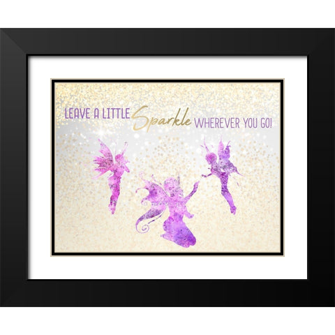 Leave a LIttle Sparkle v3 Black Modern Wood Framed Art Print with Double Matting by Kimberly, Allen
