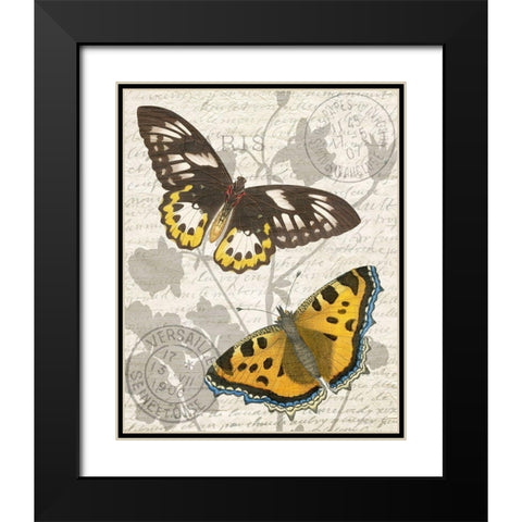 Butterfly Travel 1 Black Modern Wood Framed Art Print with Double Matting by Kimberly, Allen