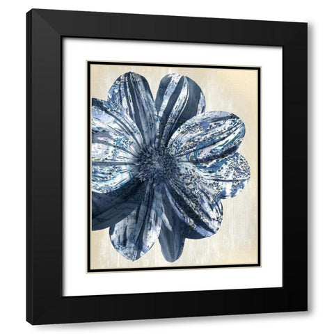 Indigo Marble Bloom 1 Black Modern Wood Framed Art Print with Double Matting by Allen, Kimberly