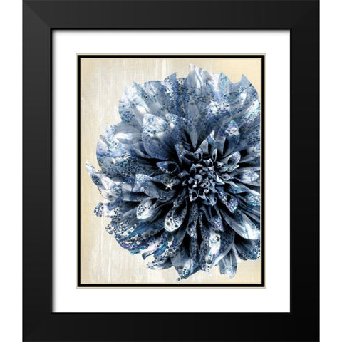 Indigo Marble Bloom 2 Black Modern Wood Framed Art Print with Double Matting by Allen, Kimberly