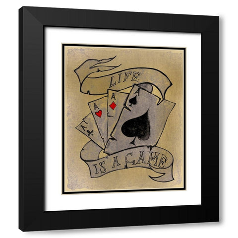 Life is a Game Black Modern Wood Framed Art Print with Double Matting by Kimberly, Allen