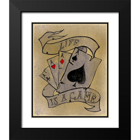 Life is a Game Black Modern Wood Framed Art Print with Double Matting by Kimberly, Allen