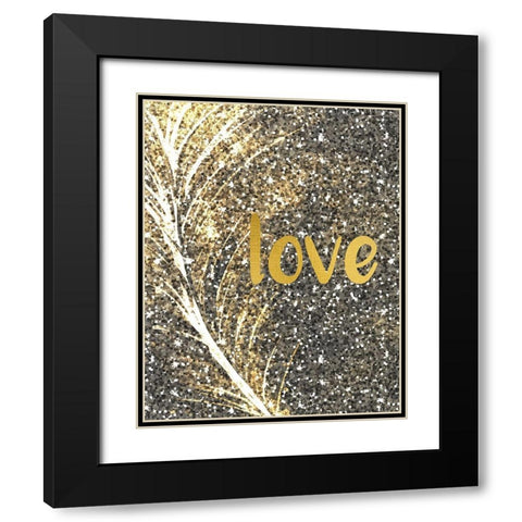 Gold Feather 3 Black Modern Wood Framed Art Print with Double Matting by Kimberly, Allen