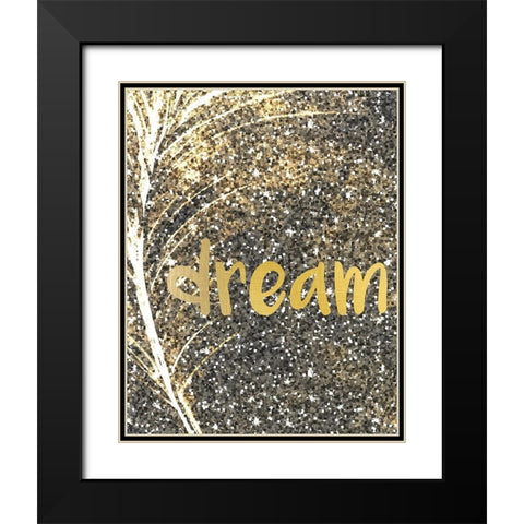 Gold Feather 4 Black Modern Wood Framed Art Print with Double Matting by Kimberly, Allen
