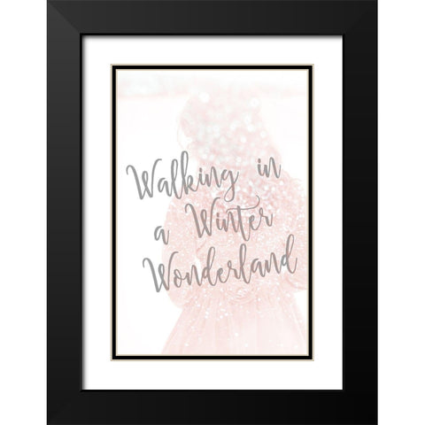 Walking in a Winter Wonderland Black Modern Wood Framed Art Print with Double Matting by Kimberly, Allen