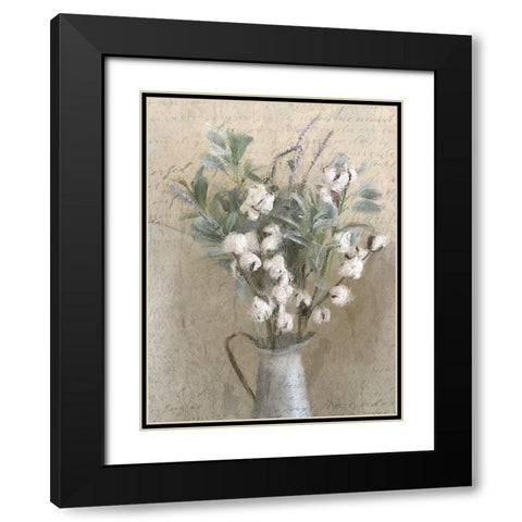 Lavender and Cotton Black Modern Wood Framed Art Print with Double Matting by Kimberly, Allen
