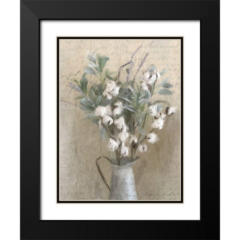 Lavender and Cotton Black Modern Wood Framed Art Print with Double Matting by Kimberly, Allen