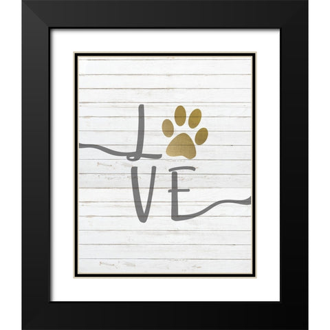 Paw Love Black Modern Wood Framed Art Print with Double Matting by Kimberly, Allen