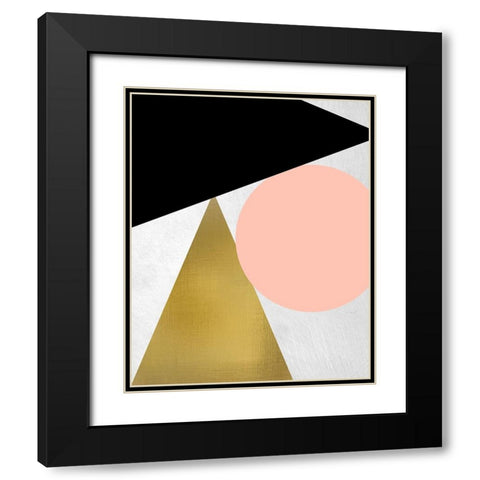 Triangle Circle 1 Black Modern Wood Framed Art Print with Double Matting by Kimberly, Allen