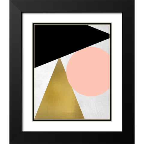 Triangle Circle 1 Black Modern Wood Framed Art Print with Double Matting by Kimberly, Allen