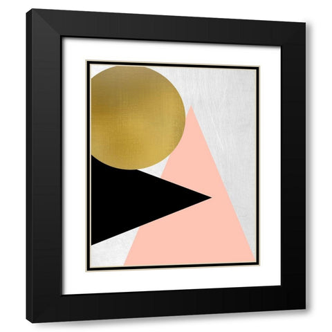 Triangle Circle 2 Black Modern Wood Framed Art Print with Double Matting by Kimberly, Allen