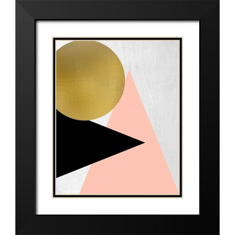 Triangle Circle 2 Black Modern Wood Framed Art Print with Double Matting by Kimberly, Allen