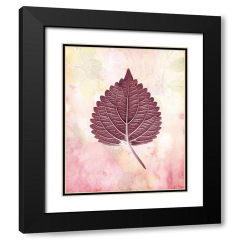 Burgundy Leaf 2 Black Modern Wood Framed Art Print with Double Matting by Kimberly, Allen