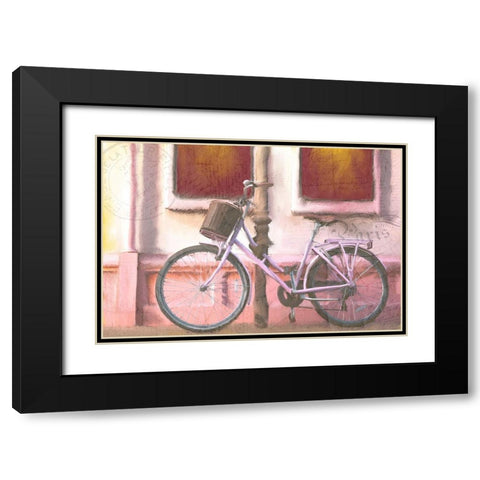 Pink Riding Black Modern Wood Framed Art Print with Double Matting by Kimberly, Allen