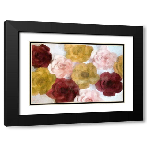 Burgandy Bloom Black Modern Wood Framed Art Print with Double Matting by Kimberly, Allen