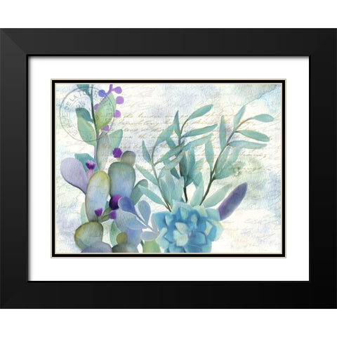 Watercolor Floral 4 Black Modern Wood Framed Art Print with Double Matting by Kimberly, Allen
